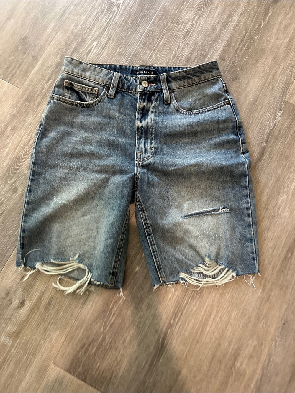 Lucky Brand Distressed Light Blue Denim Shorts